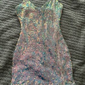 Beautiful blue sequin homecoming dress.